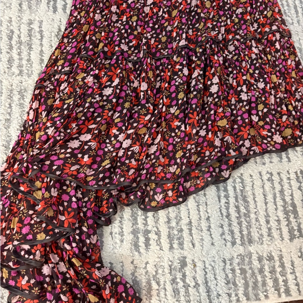 Free people head over heels pink floral one shoulder asymmetric dress size S - Picture 5 of 7